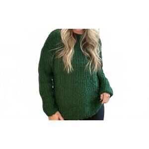NEW ZENANA snuggle sweater top in green